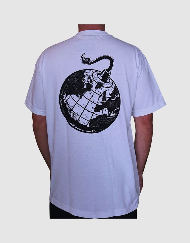 KFD - Kfd Boom Men Logo Cotton Tshirt Relaxed Fit Crew Neck Black/White