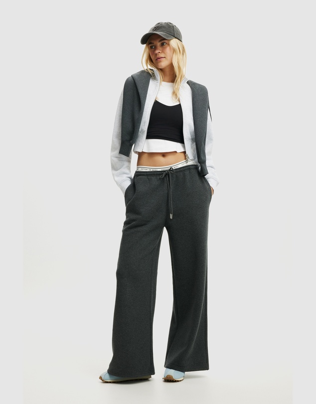 Cotton On Body Active - Plush Tie Waist Wide Leg Sweatpants