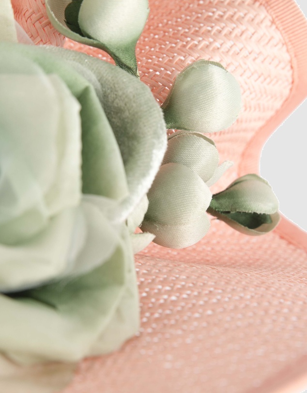 Fillies Collection - Bespoke Sculpted Coral Mint Racing Fascinator