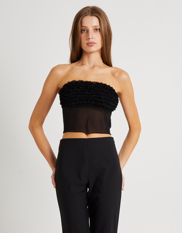 Alice In The Eve - Kaylee Mesh Ruffle Top