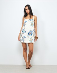 AERE - Mara Linen Shift Mini Dress