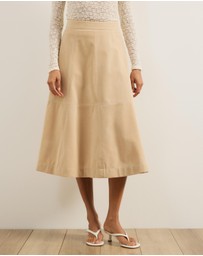 Atmos&Here - Frances Suede Flare Midi Skirt