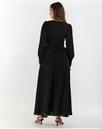 Amelius - Loren Linen Jacquard Maxi Dress