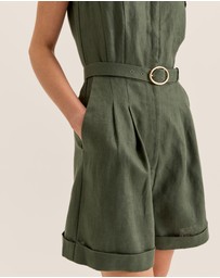 Review - Moss Linen Playsuit