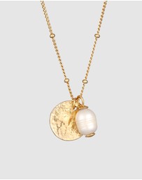 Elli Jewelry - Necklace Platelets Vintage Balls with Freshwater Cultured Pearl in 925 Sterling Silver
