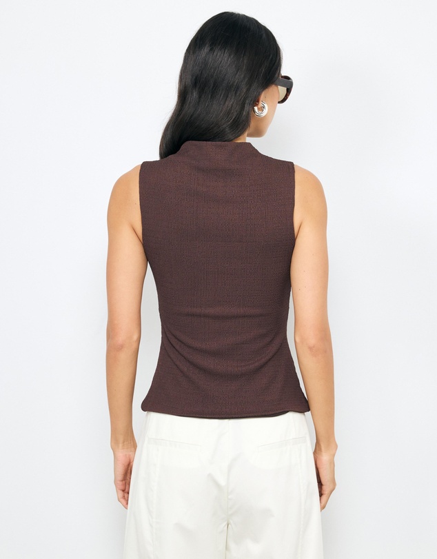 AERE - High Neck Textured Jersey Top
