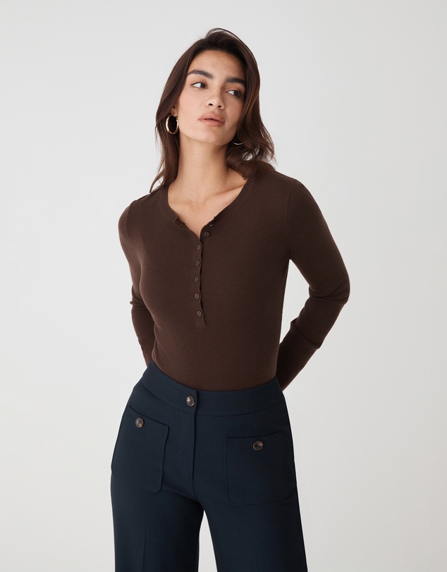 Forcast - Henley Button Up Knit