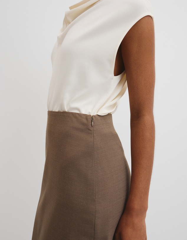 Country Road - Wool Blend Midi Tailored Skirt