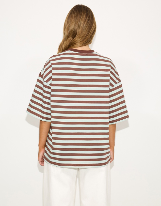 Dazie - Nostalgia Stripe Oversized Graphic Boyfriend Tee