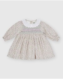 Goldie + Ace - Daphne Long Sleeve Corduroy Smocked Dress - ICONIC EXCLUSIVE - Babies-Kids