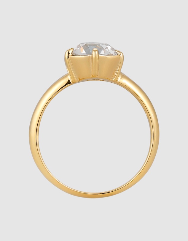 Elli Jewelry - Ring Women White Crystal 925 Sterling Silver Gold Plated