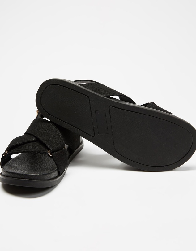 AERE - Linen Crossover Footbed Sandals