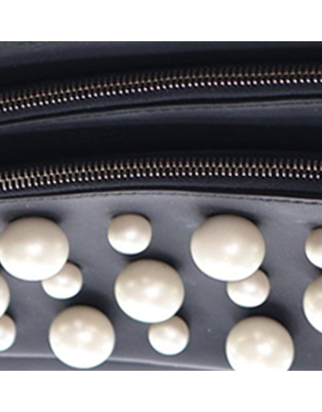 Pre-Loved by Azura Reborn - Pre-Loved Leather Pearl Studded Triplette Clutch