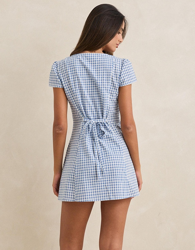 Rhythm - Lola Check Cap Sleeve Mini Dress