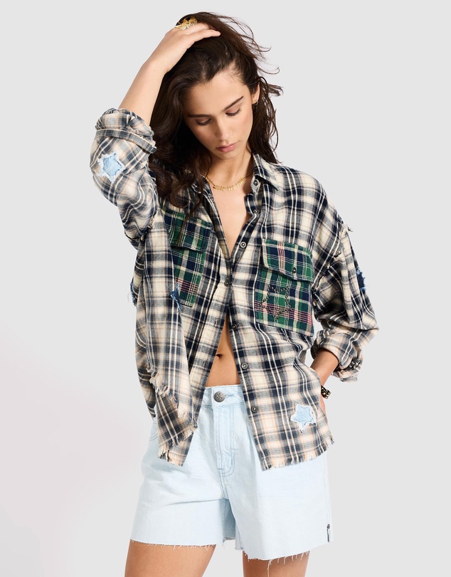 ONE TEASPOON - Flannel Star Studded Shirt