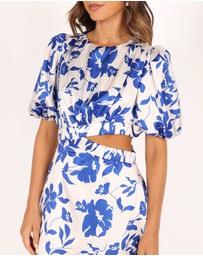 Petal & Pup - Aminah Puff Sleeve Dress - Blue Floral