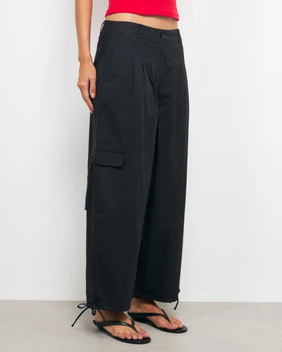 AERE - Cargo Tie Detail Barrel Leg Pants