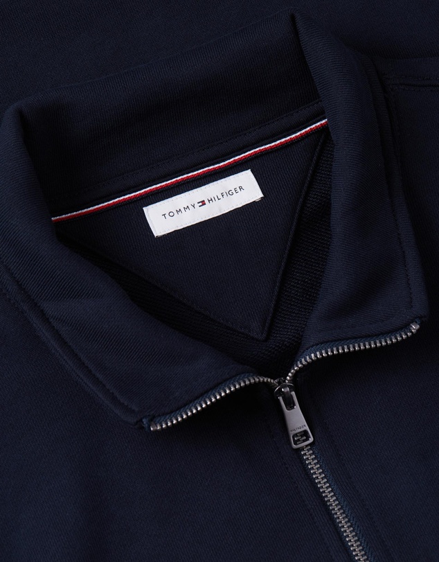 Tommy Hilfiger - Flag Embroidery Terry Quarter-Zip Jumper