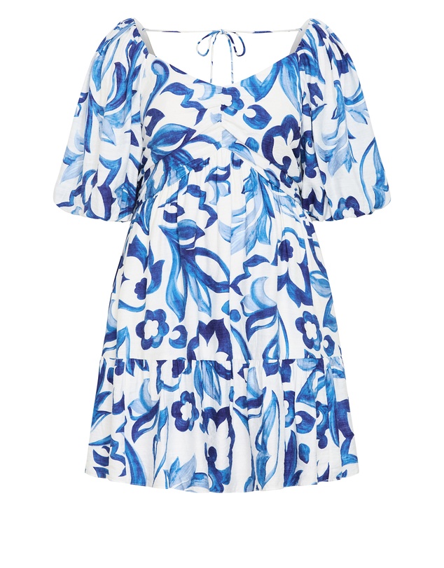 City Chic - Mindy Print Babydoll Mini Dress