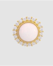 Georgini - Georgini Opal Glow Marrinawi White Created Opal Gold Earrings