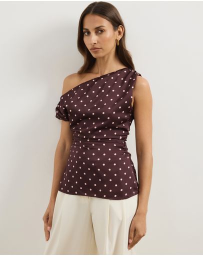 Burgundy & Pink Polka Dot