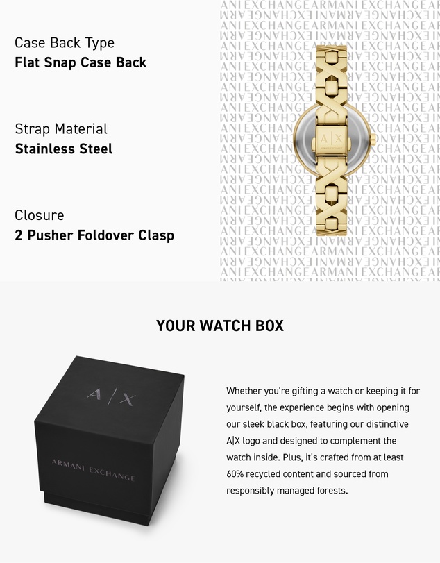 Armani Exchange - Gold Tone Analogue Watch