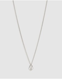 By Charlotte - Crystal Lotus Heart Padlock Necklace
