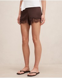 Forever New - Jessica Lace Trim Satin Shorts