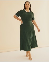 Atmos&Here Curvy - Kendra Contrast Knit Midi Dress