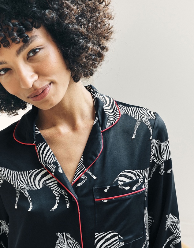 Chelsea Peers - Satin Zebra Print Long Pyjama Set