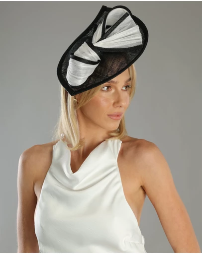 Morgan & Taylor - Xanthia Fascinator in Black and White
