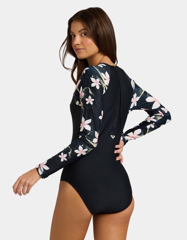 Roxy - Womens Basic Mix Long Sleeve One Piece Swimsuit