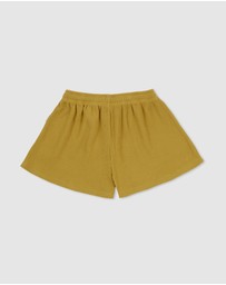 Olive & The Captain - Moss Waffle Wide Shorts