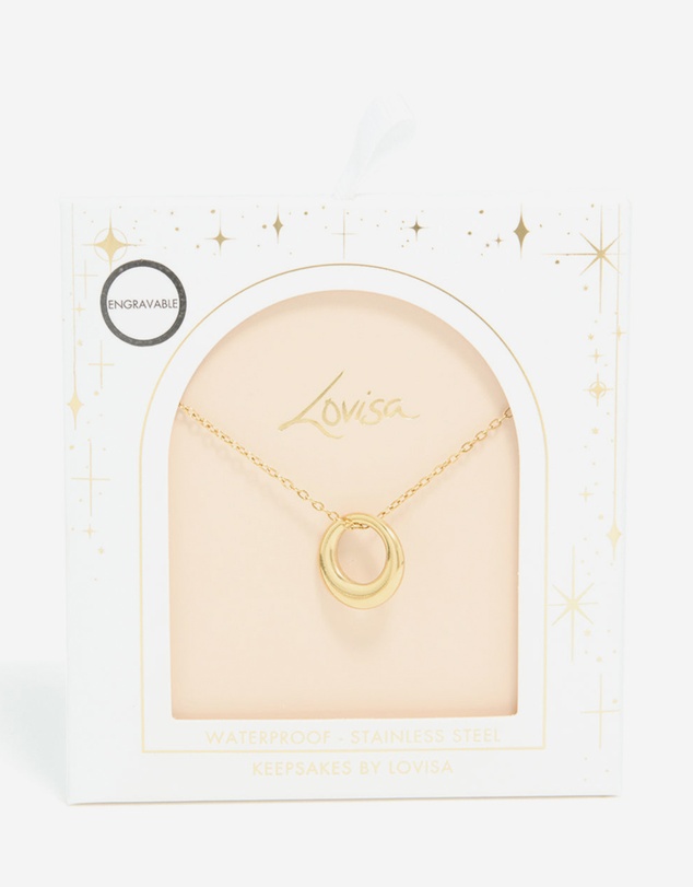 Lovisa - Waterproof Gold Plated Stainless Steel Disc Pendant Necklace
