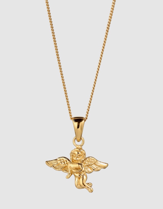 Elli Jewelry - Necklace Angel Lucky Charm 925 Sterling Silver Gold-Plated