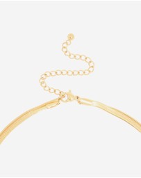 Lovisa - Waterproof Gold Plated Stainless Steel Snake Chain & Pebble Layered Necklace