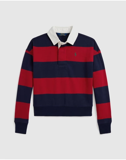 Polo Ralph Lauren - Striped Cotton Fleece Rugby Shirt - Teens