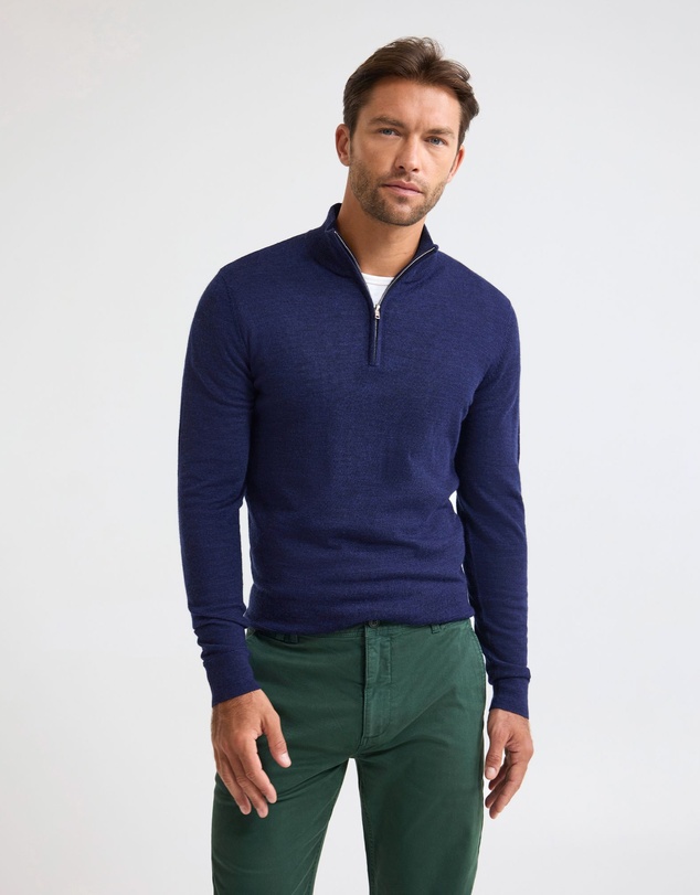 Oxford - Merino Zip-Neck Wool Pullover