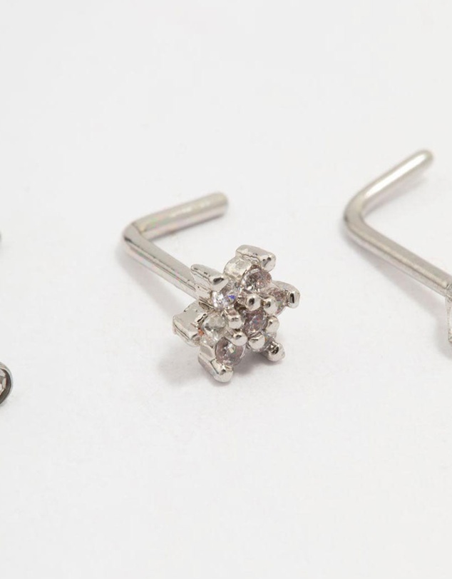 Lovisa - Surgical Steel Flower Nose Stud 3-Pack