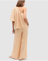 Seed Heritage - Textured Satin One Shoulder Blouse
