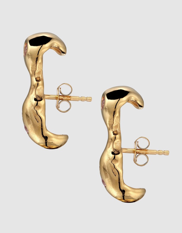 Haze & Glory - Warped Citrine Ear Studs - Gold
