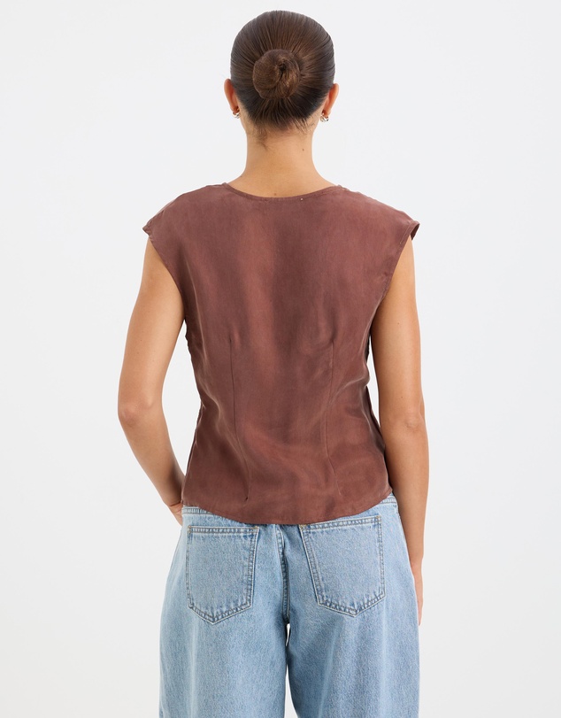 Calli - Fern V-Neck Cupro Top