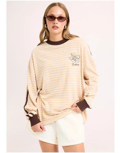 Subtitled - Arizona Contrast Stripe Lon Sleeve Top