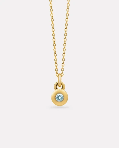 Najo - March Gold & Aquamarine Birthstone Necklace