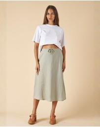 CAMIXA - Maddie Linen Midi Skirt