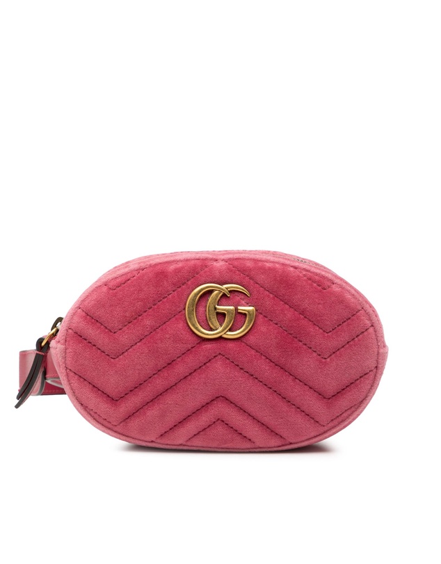 Pre-Loved by Azura Reborn - Pre-Loved GG Marmont Matelasse Velvet Belt Bag
