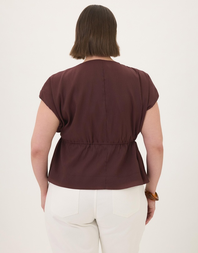 Atmos&Here Curvy - Hailey Organza Gathered Top