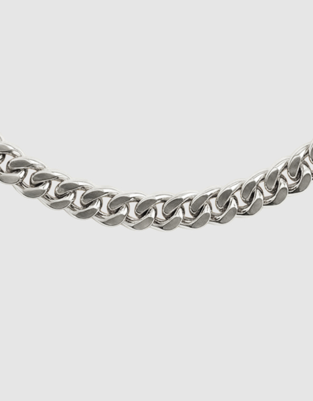 GUESS - GUESS Mens Silver-Tone 8mm Curb Chain Bracelet