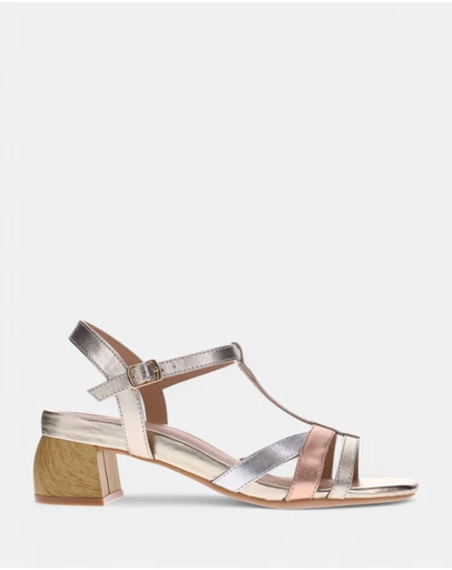 Mia Vita - Yass Heeled Sandal - Champagne Multi