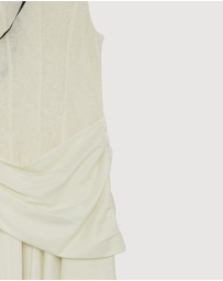 Revibe - Repaired CHANCERY Layla High Neck Lace Panelled Maxi Dress - AU 8